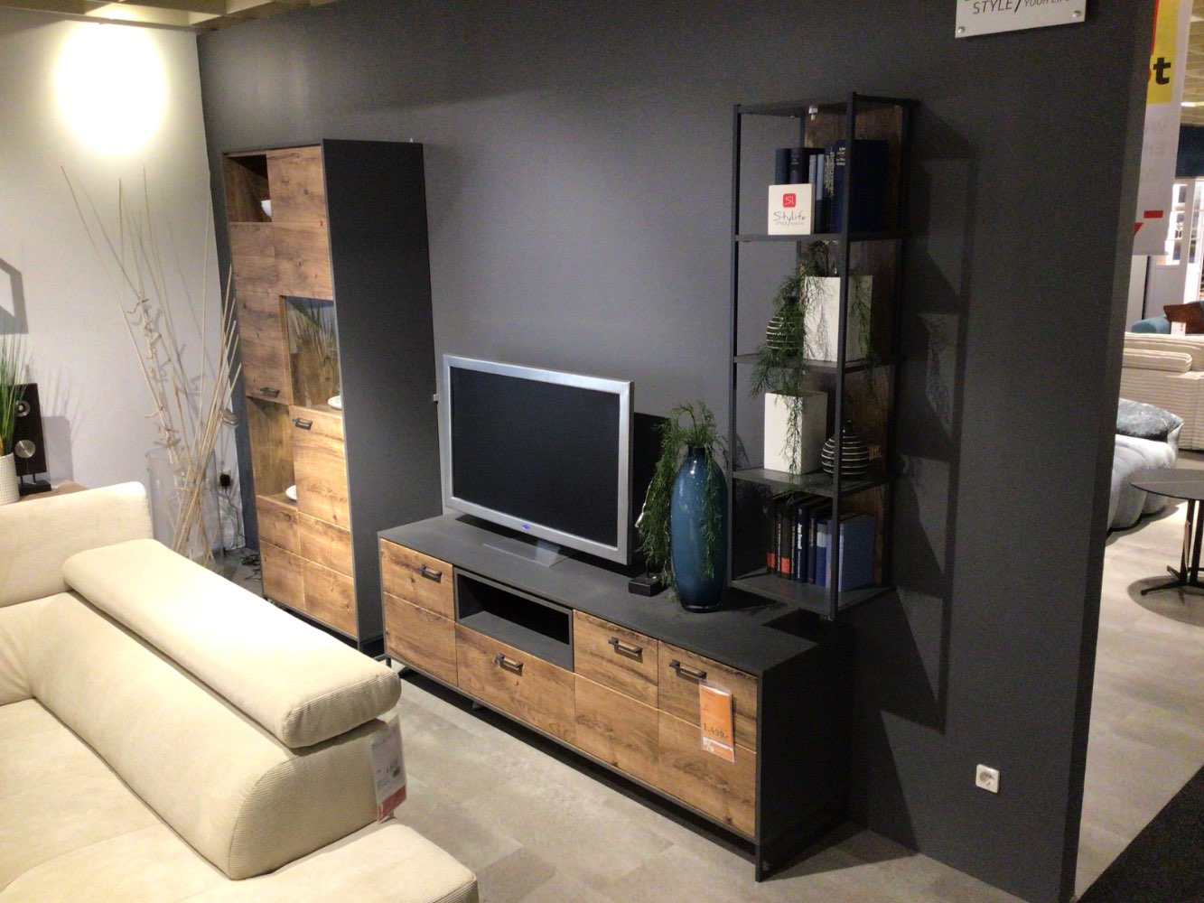 Möbel Wohnwand Brooklyn Eiche dunkel anth. XXXLutz Hirschaid