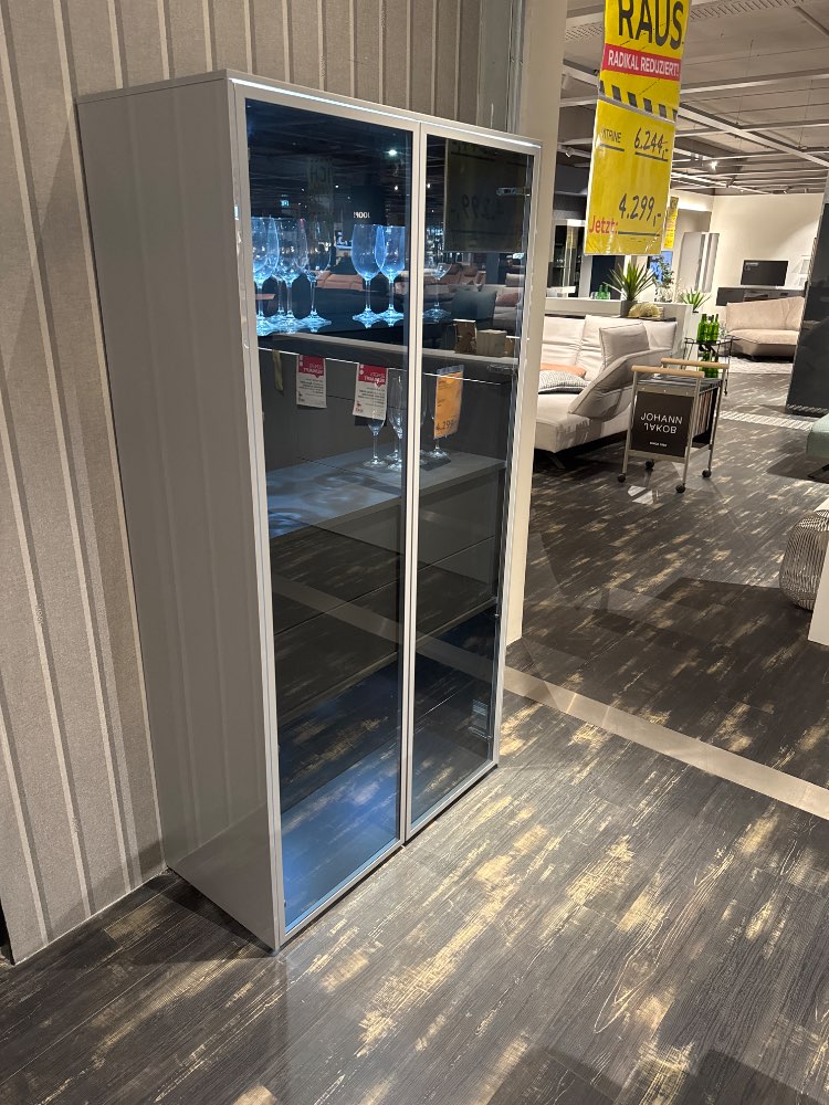 Möbel, Vitrine Joop! Gloss, 93x185x42, Lack Platingrau, XXXLutz