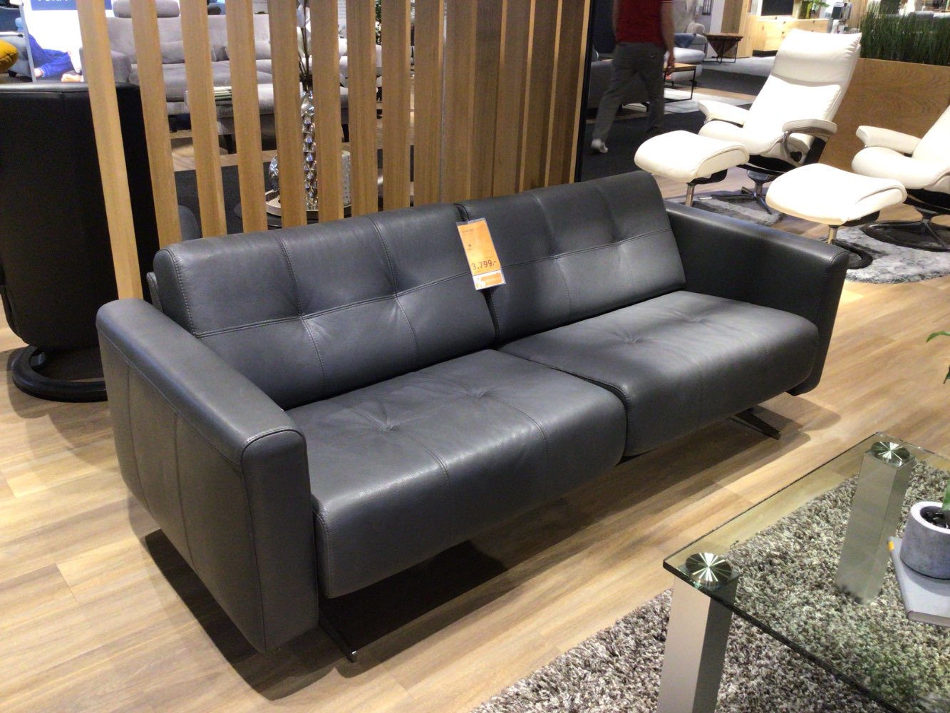 Möbel 3 Sitzer Ella Stressless Leder Noblesse grau XXXLutz