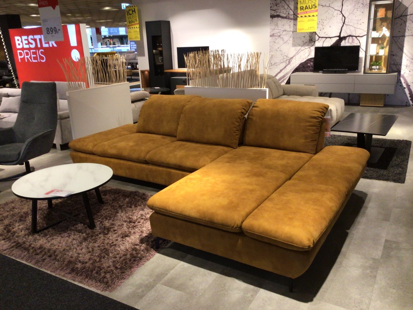 Möbel Ecksofa Jackie W.Schillig Mircofaser Gelb 315cm XXXLutz
