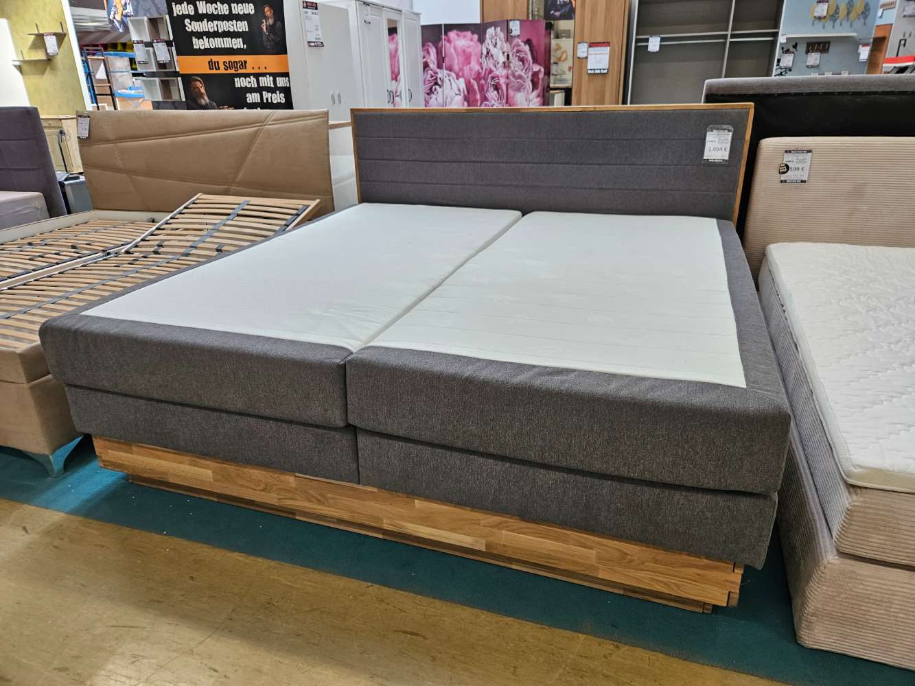 Boxspringbett Morgan Webstoff Anthrazit statt 2189€