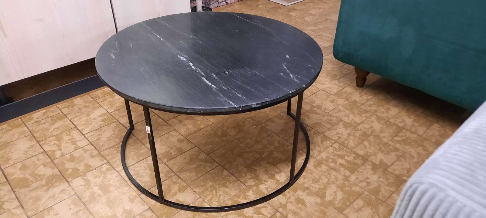 Couchtisch D:76xH43 cm schwarz marmoriert,statt 185cm ,statt 185€