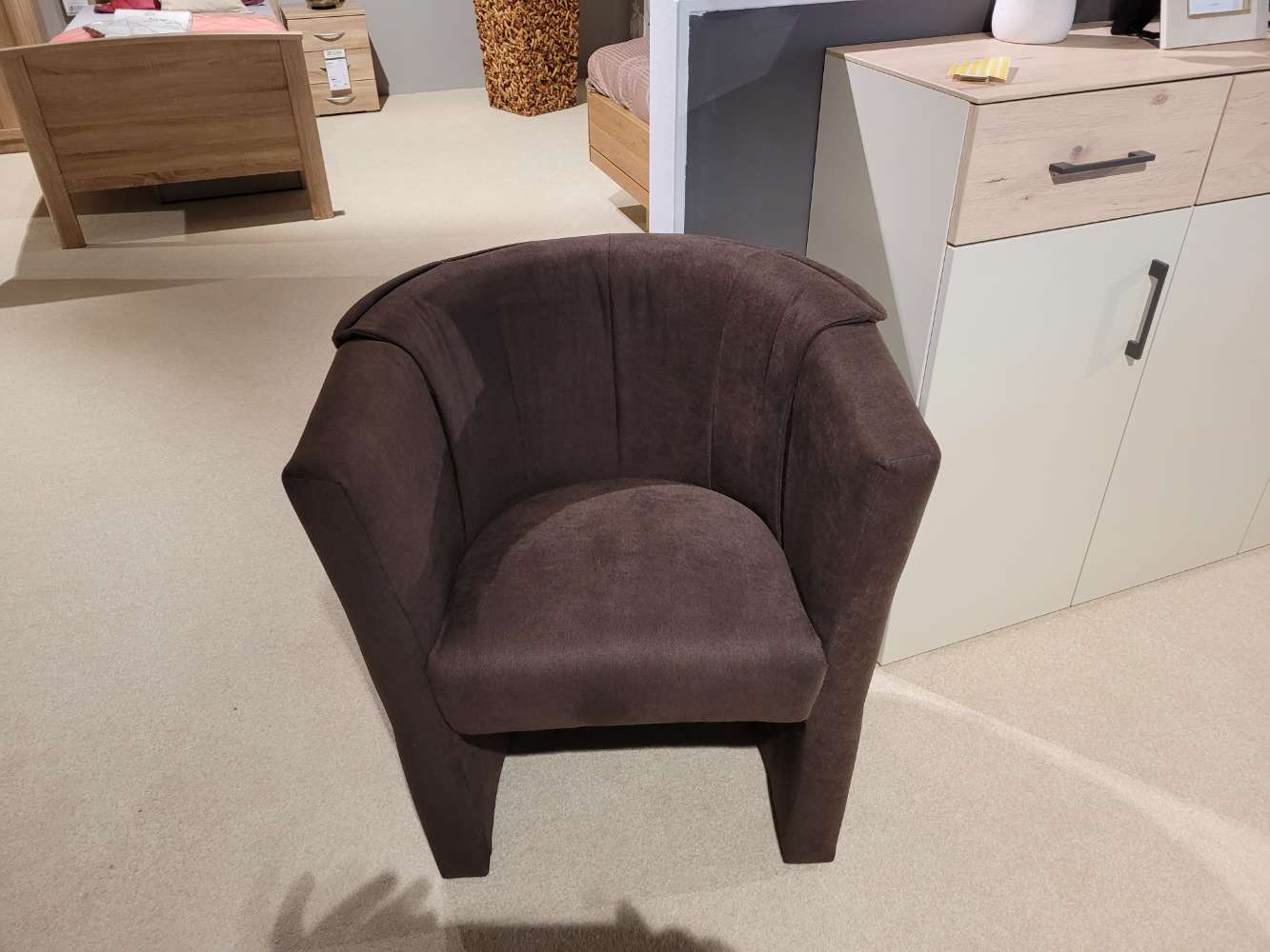 Sessel schmal ,Stoff braun BHT ca 72x82x55cm