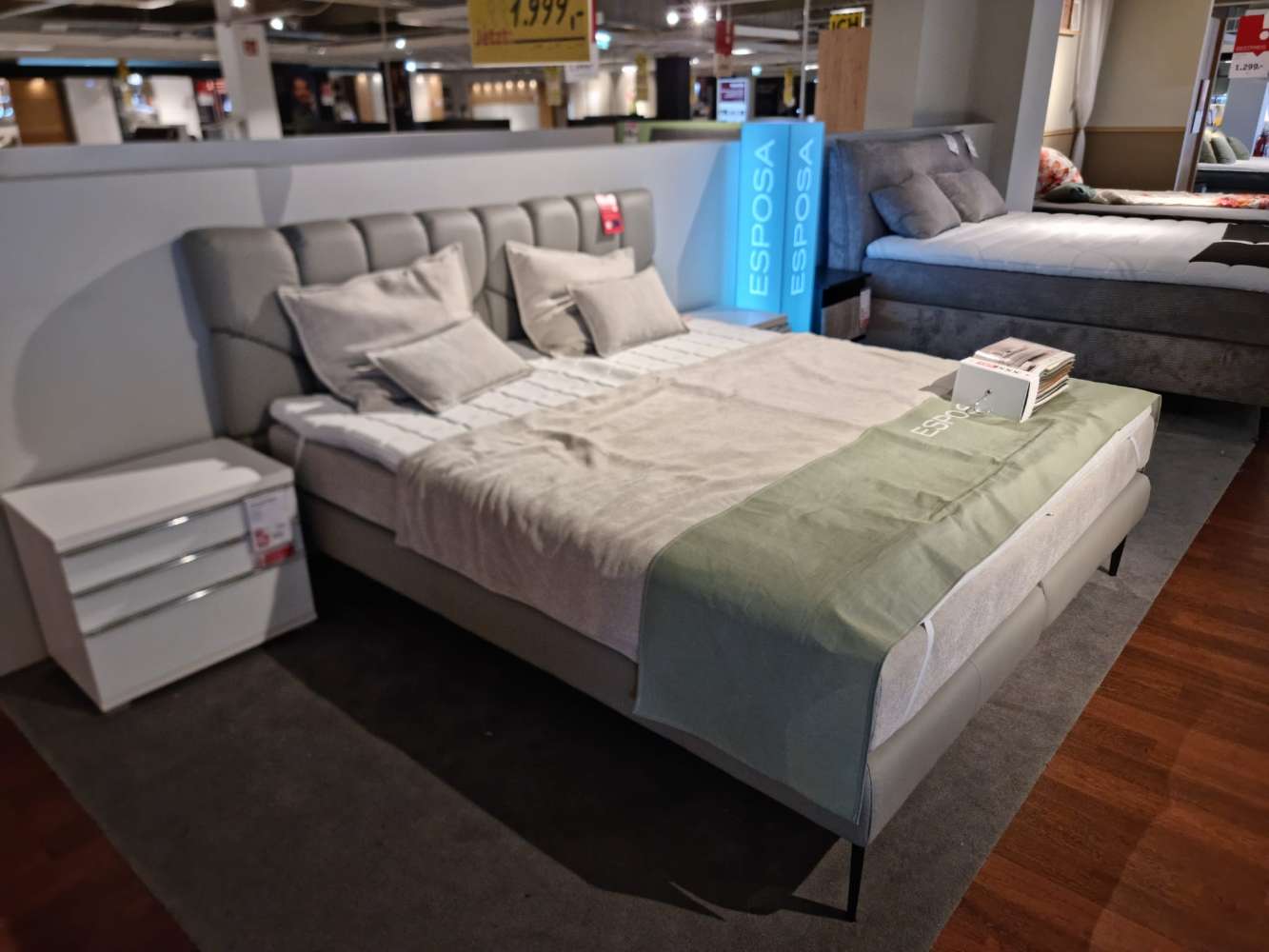 MÖBEL, ESPOSA, BOXSPRINGBETT, LGF 180X200, MAUSGRAU, XXXLUTZ