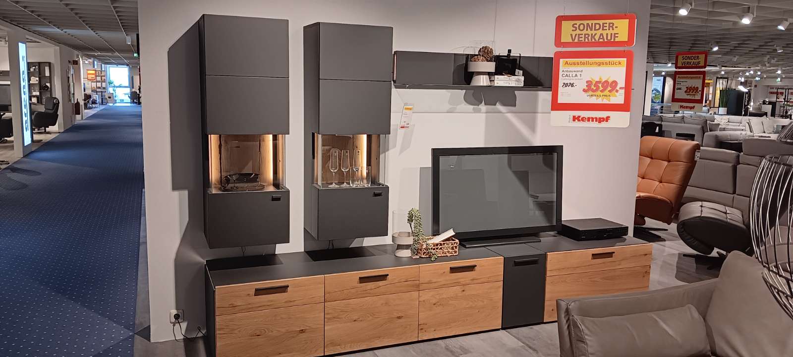 Anbauwand Kitzalm carbongrau mit Alteiche Absatz