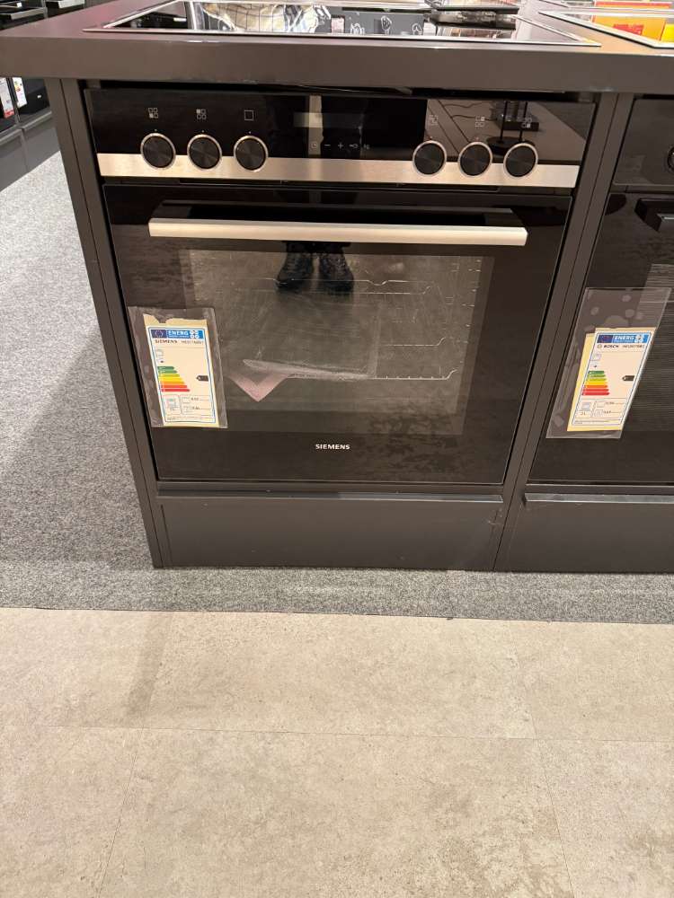 Einbau-Herdset, Schwarz/Edelst.