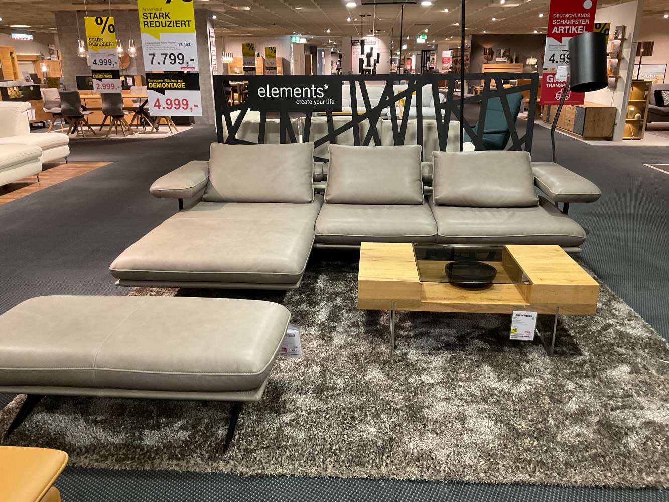 Koinor Polstergarnitur+Hocker „Hoover“ Leder Silence