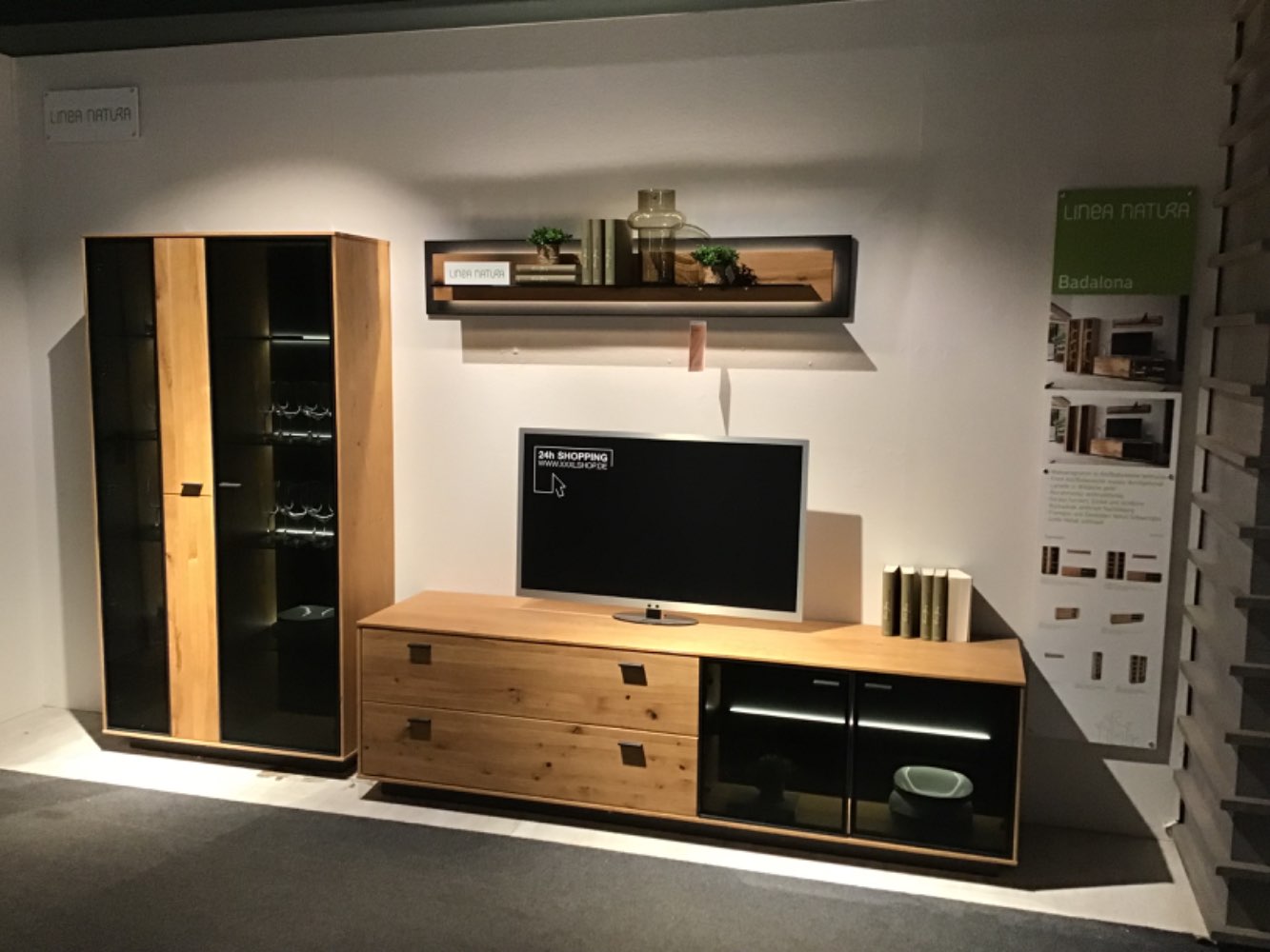 XXXLutz Ausstellungsstück Möbel Wohnwand Badalona Balkeneiche