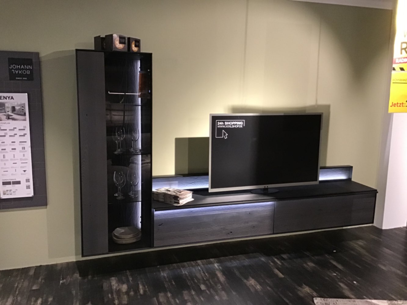 XXXLutz Ausstellungsstück Möbel Wohnwand Lenya Buche massiv anthr