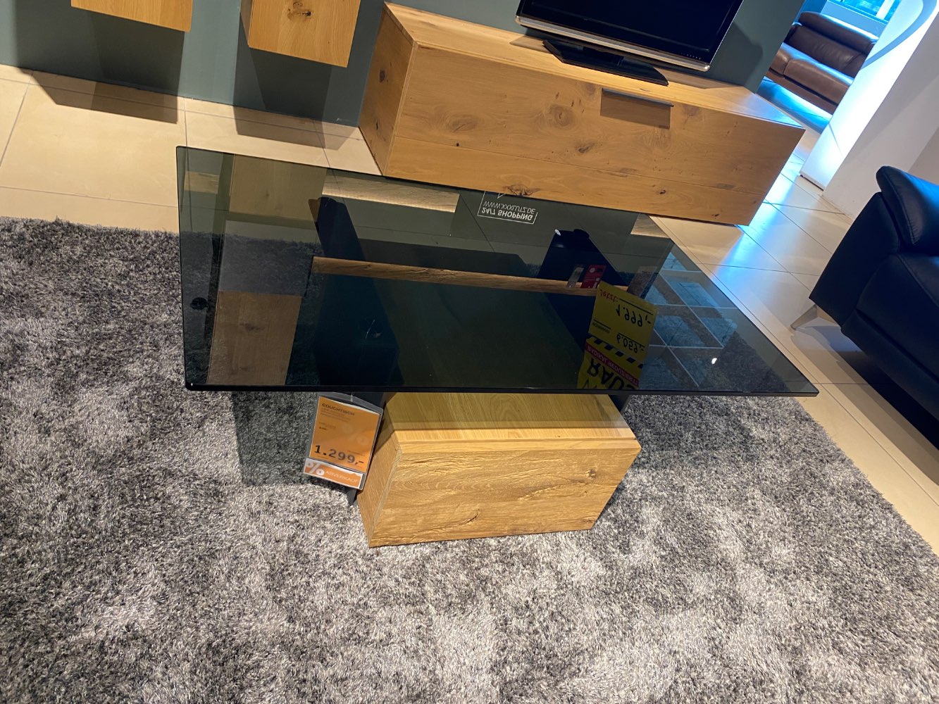 Voglauer Couchtisch Wildeiche Rustico, Anthrazit XXXLutz Fellbach