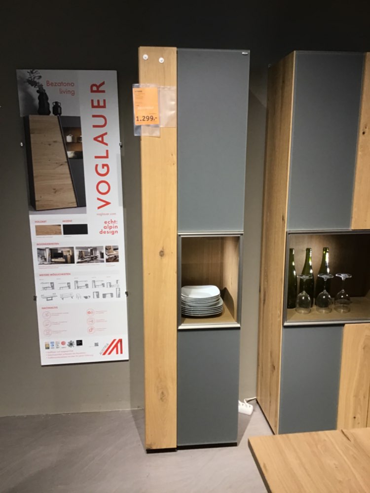 Möbel, Vitrine, Voglauer, Monte Living, Holz / Glasgrau, XXXLutz