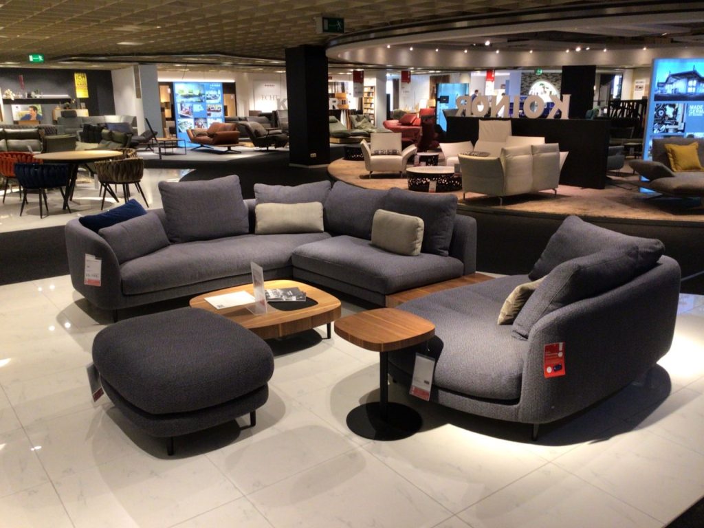 Möbel Wohnlandschaft Kumo Rolf Benz Stoff blau-lila XXXLut