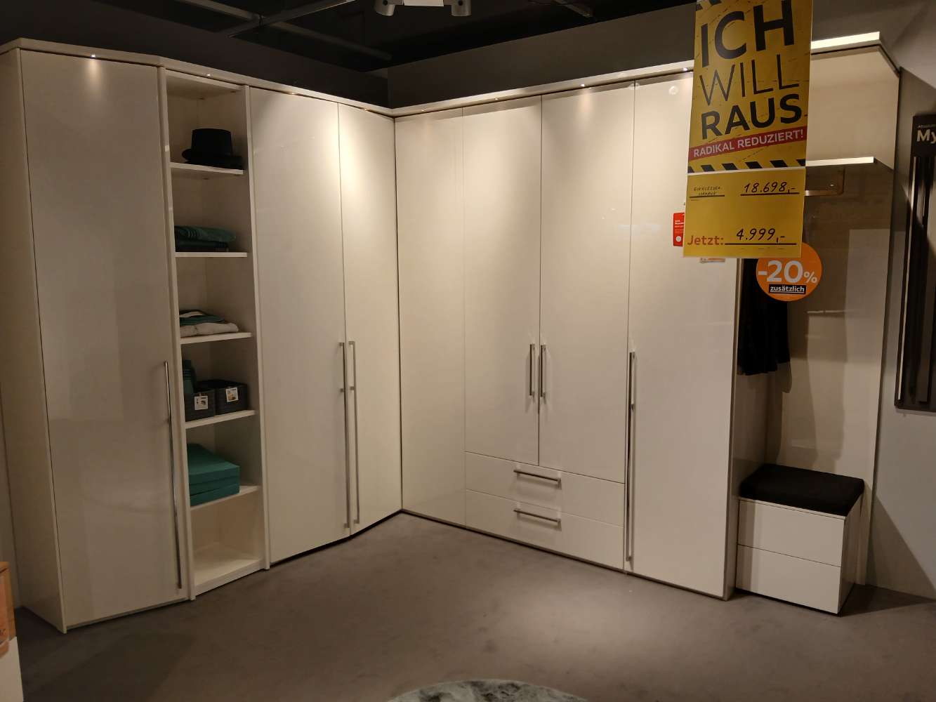 Eckschrank, Loddenkemper,MyStudio, Lack weiss, 255x310cm,XXXLutz