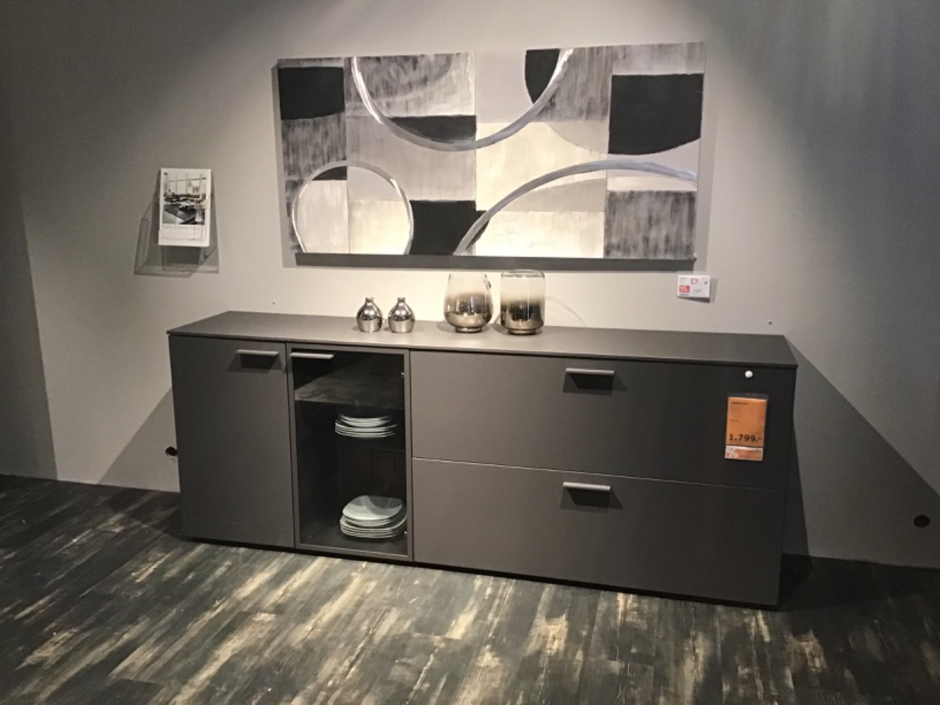 XXXLutz Ausstellungsstück Möbel Sideboard Teja Lack grau Eiche