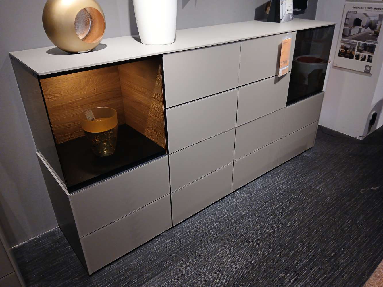 Sideboard, Musterring, Q Media, Fangoglas,182x92x42cm,XXXLutz