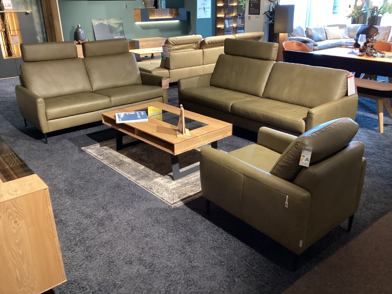 Garnitur „aleXx 22850“, Orig. W.Schillig, Lederbezug, Boxspring