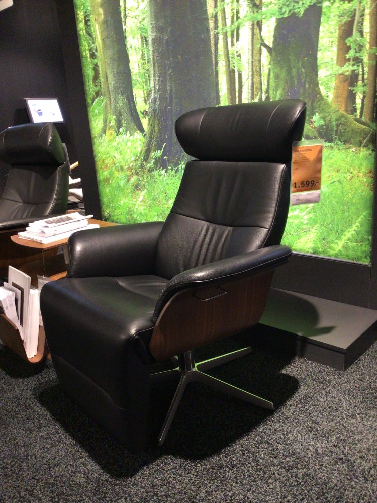 Möbel Relaxsessel Timeout Conform Leder schwarz Nussbaum XXXLutz