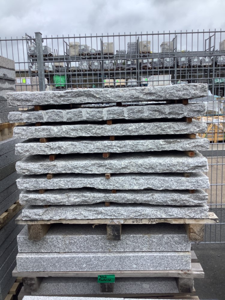 Palisaden, Granit, hellgrau, 6x25x100cm