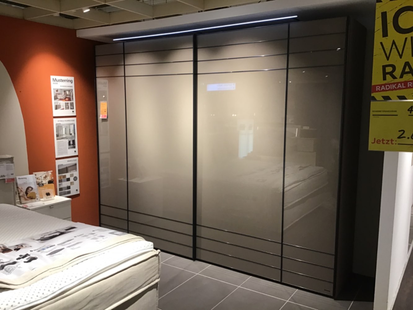 Möbel, Schwebetürenschrank, Musterring, Mocca Glas, XXXLutz