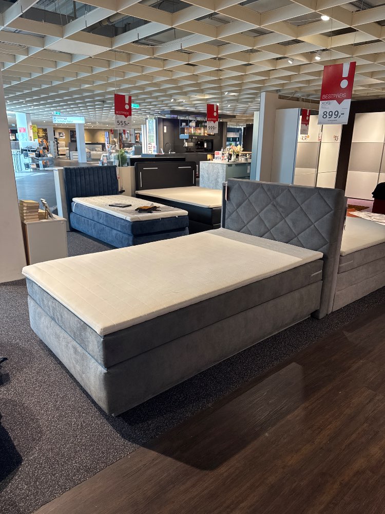 Möbel, Boxspringbett, Covina, 120×200, grau, XXXLutz