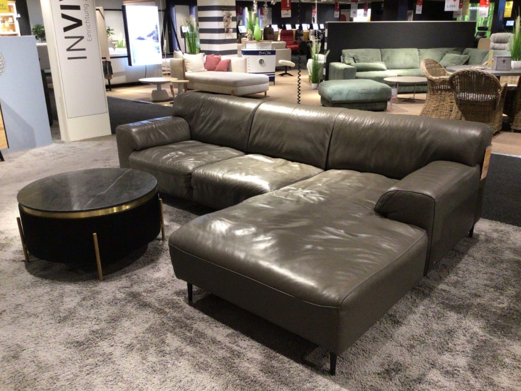 Möbel Ecksofa Alessiio Black Label W.Schillig Leder grau XXXLutz