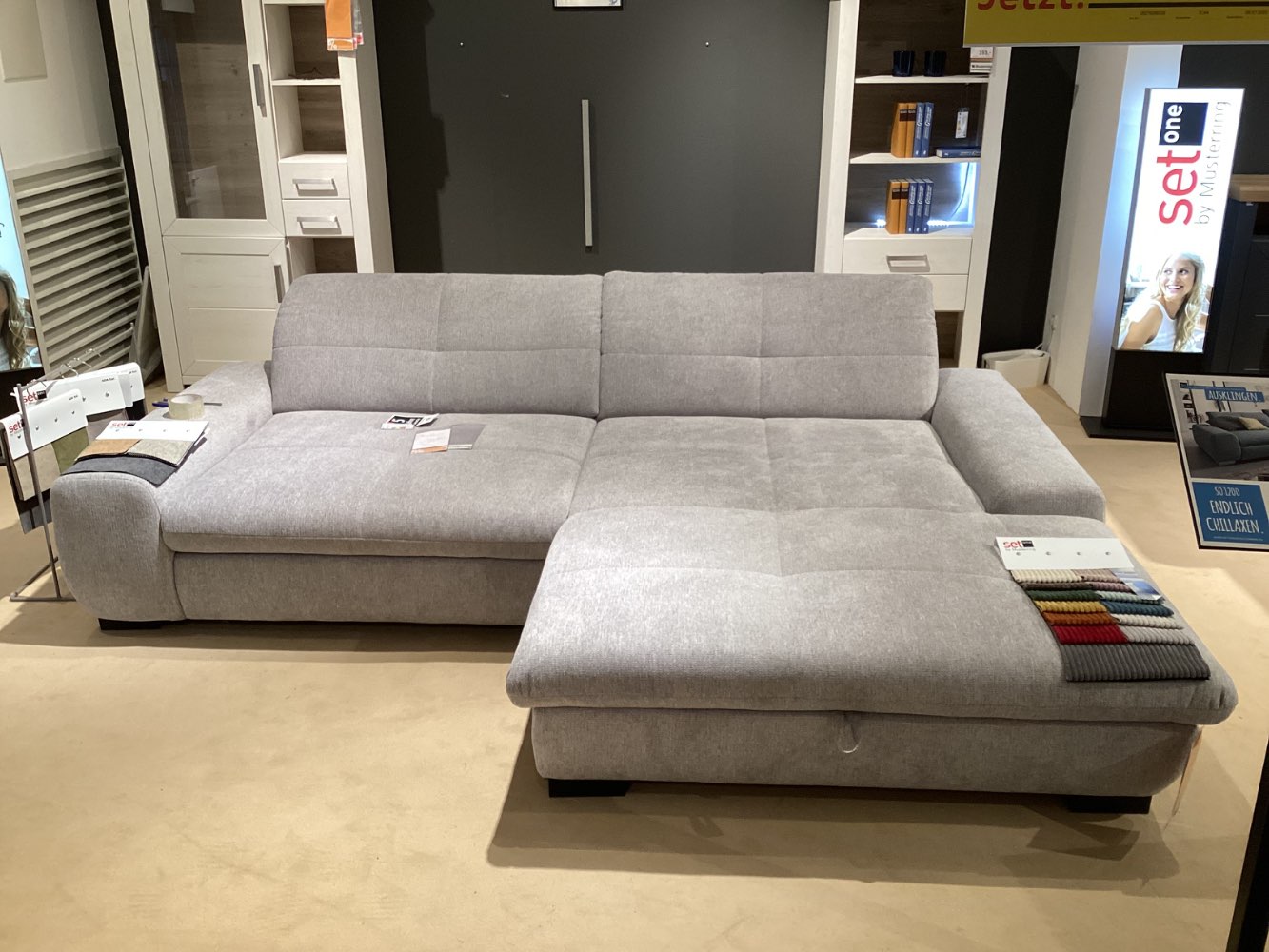 Möbel, MR, Ecksofa S0 1200, 276×198, Webstoff Grau, XXXLutz
