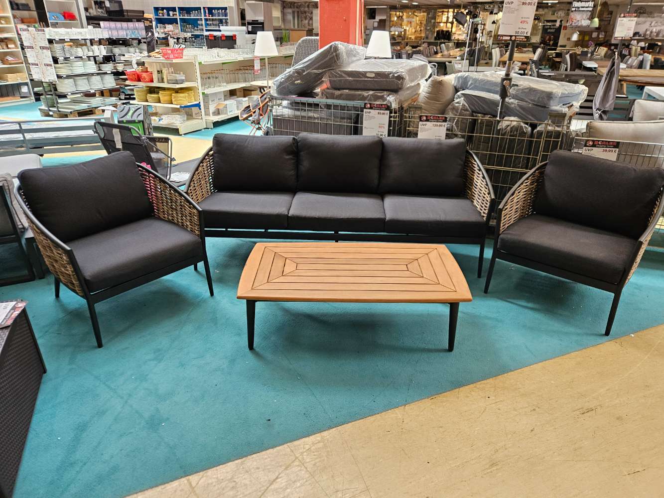 Lounge Set Turin Tisch Eukalyptus Holz statt 1699€