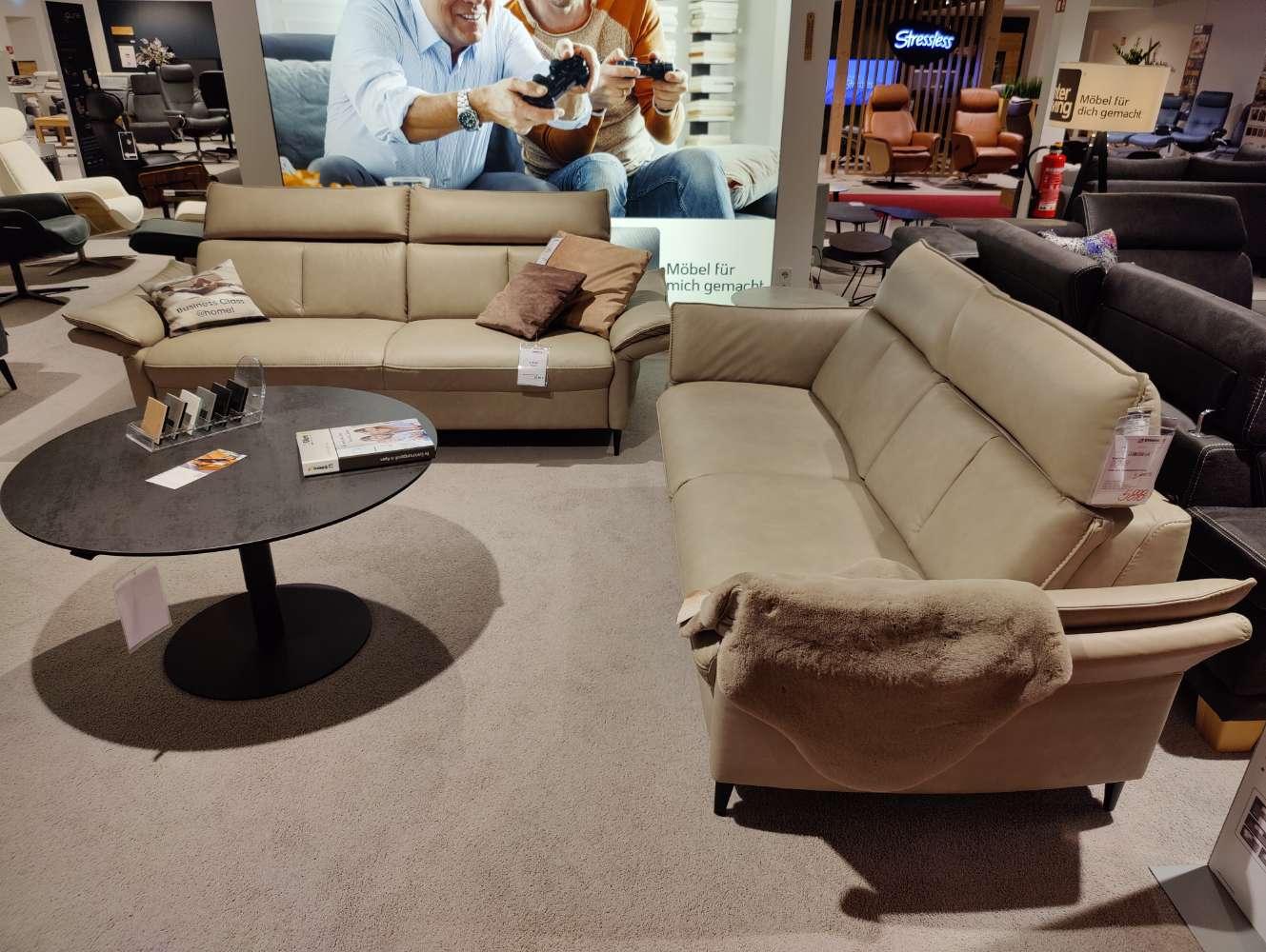 Garnitur – INTERLIVING 4058 – Ledergarnitur – 3er + 2,5er + Sofa