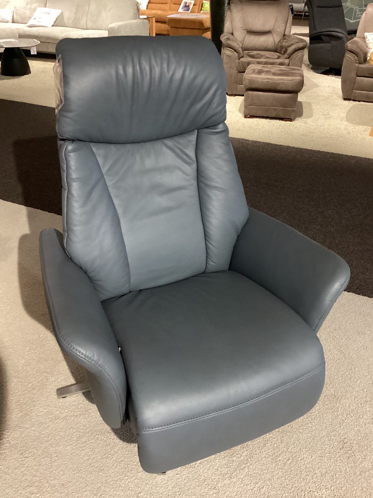 TV-SESSEL / Lederbezug aqua