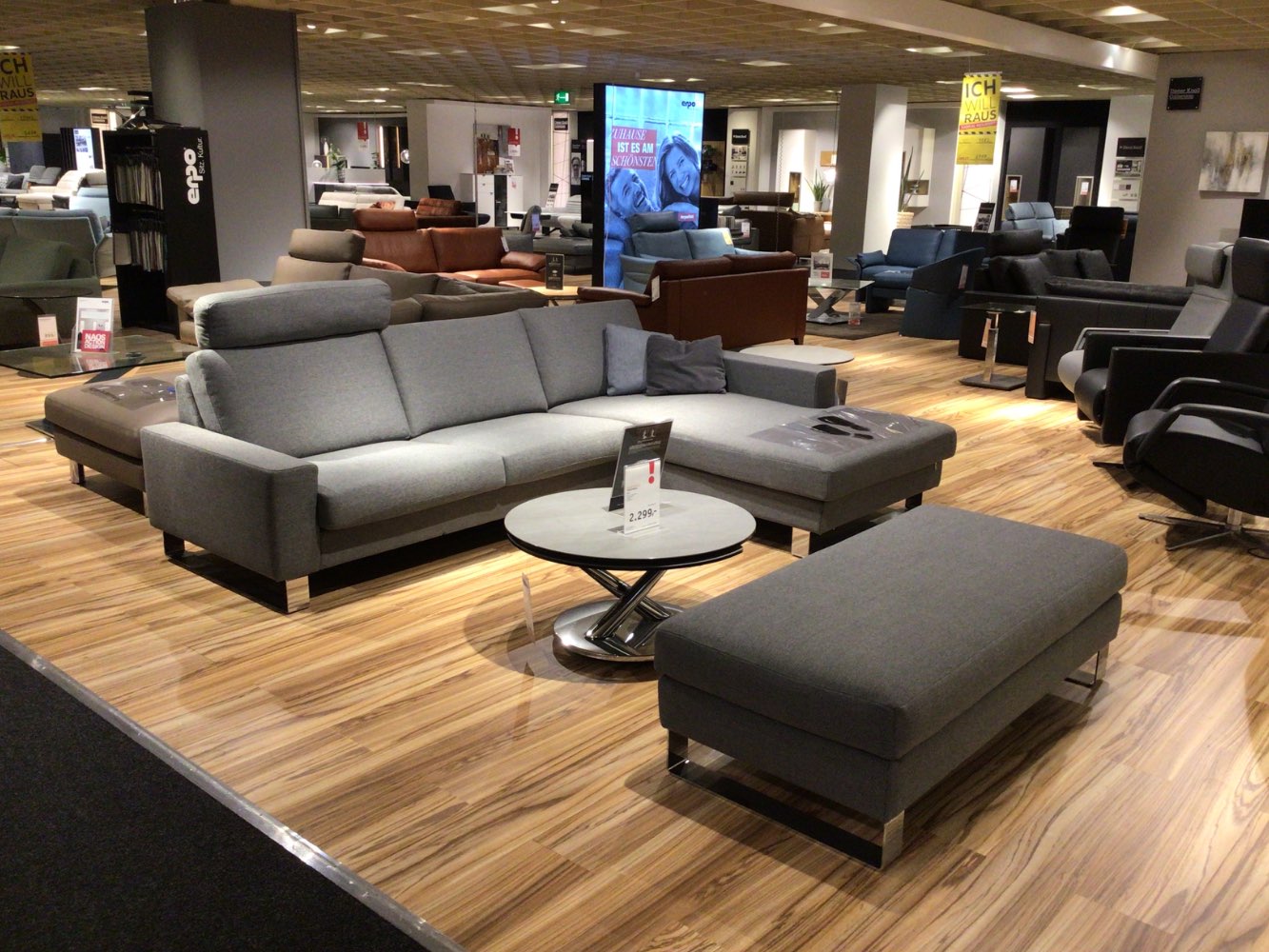 Möbel Eckaofa Classic 500 Erpo Stoff grau 266x192cm XXXLutz