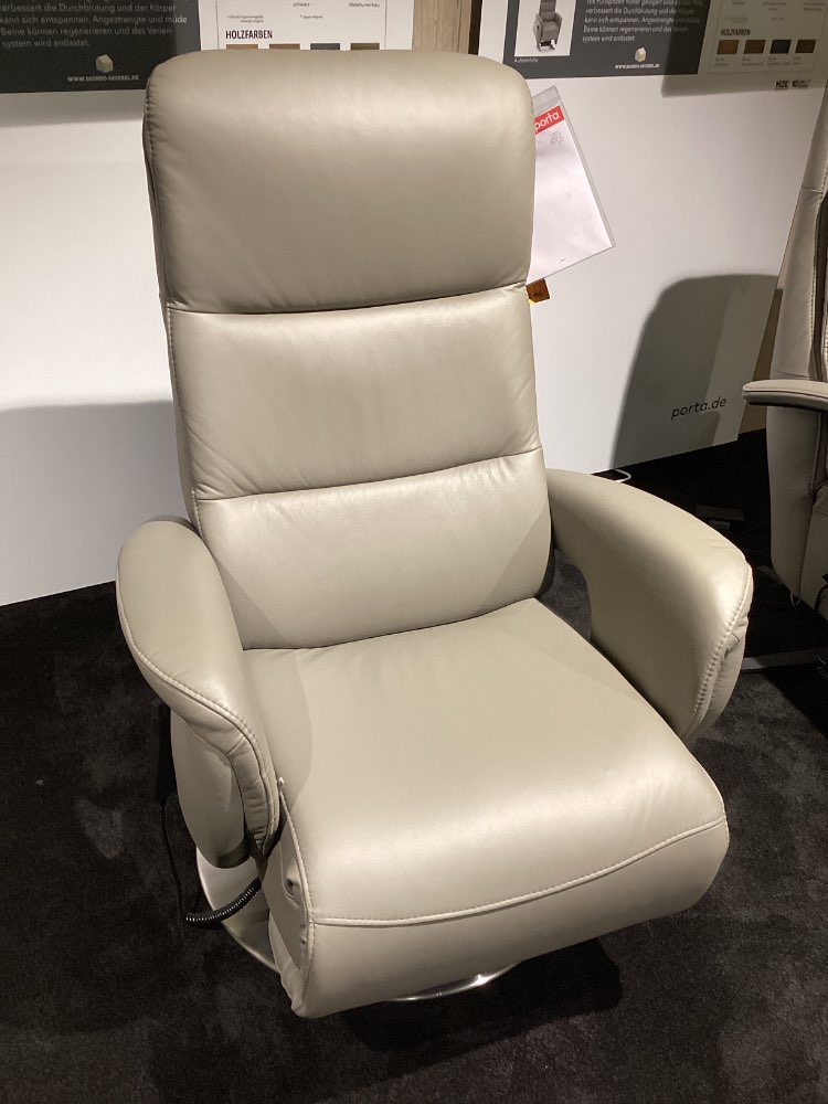 TV-SESSEL / Lederbezug grau