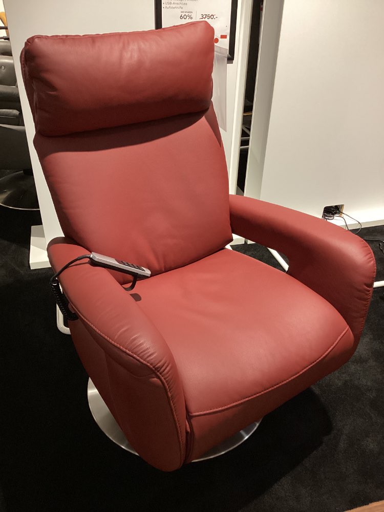 TV-SESSEL / Lederbezug merlot