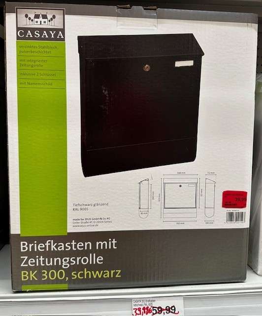 Briefkasten CASAYA 300  schwarz
