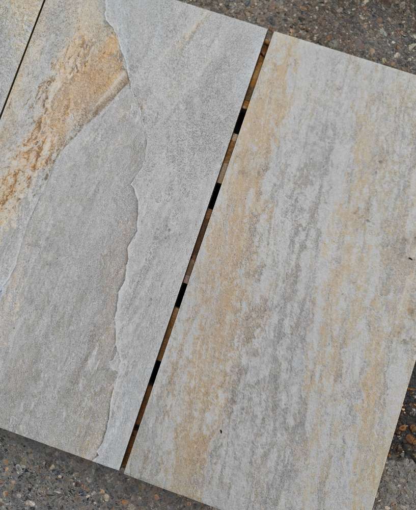 Terrassenplatten aus Keramik „Gold-silber“ 80x40x2 cm 2. Wahl