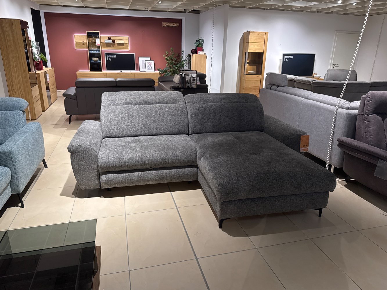 Möbel, Ecksofa, Retro, Webstoff Grau, XXXLutz