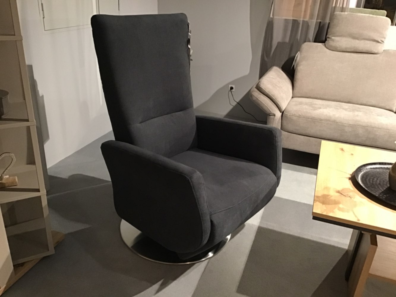 Ergonomischer Relaxsessel Stoff Anthrazit B/H/T 70/109/80cm