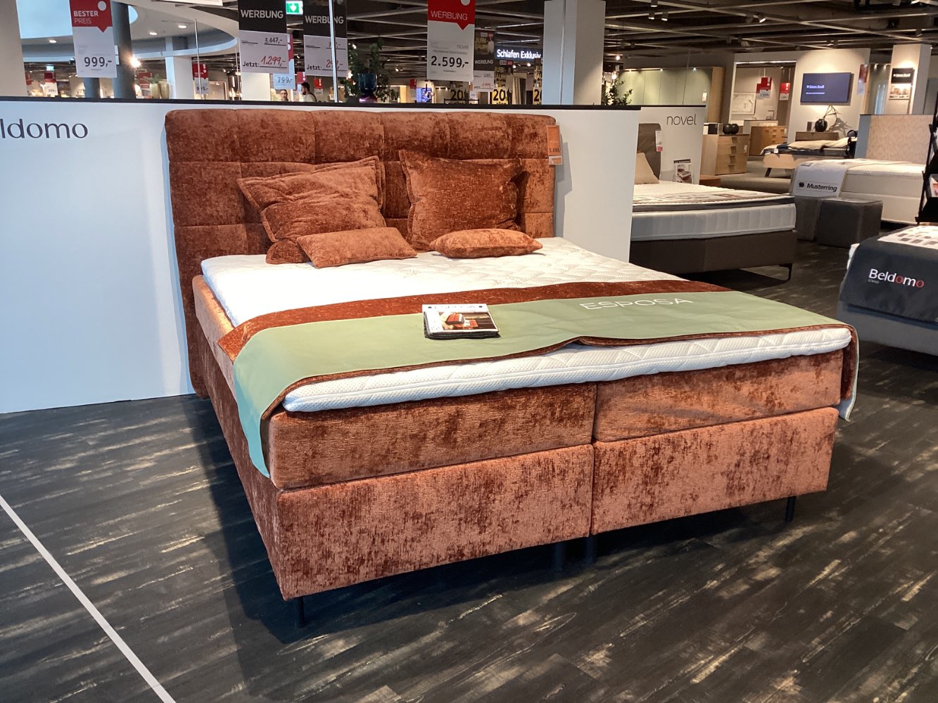 Möbel, Boxspringbett Bubble, Esposa, Lgf. Ca. 180x200cm, Rost