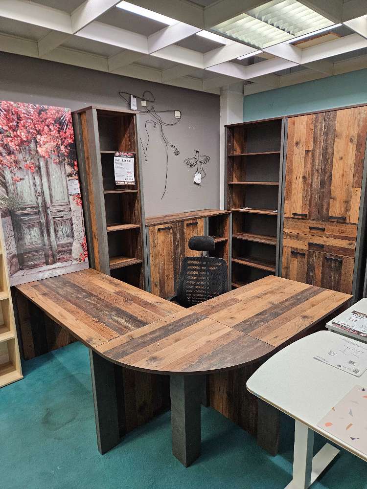 Büromöbelset Clif Old Wood Vintage 7 Teile statt 1669€