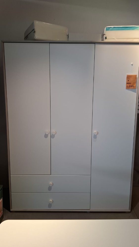 Kinderkleiderschrank, Jugendzimmer, ca. 150cm, Weiß Grau, XXXLutz