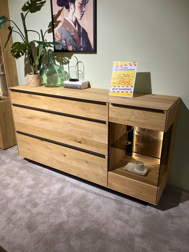 Sideboard Wildeiche massiv gebürstet