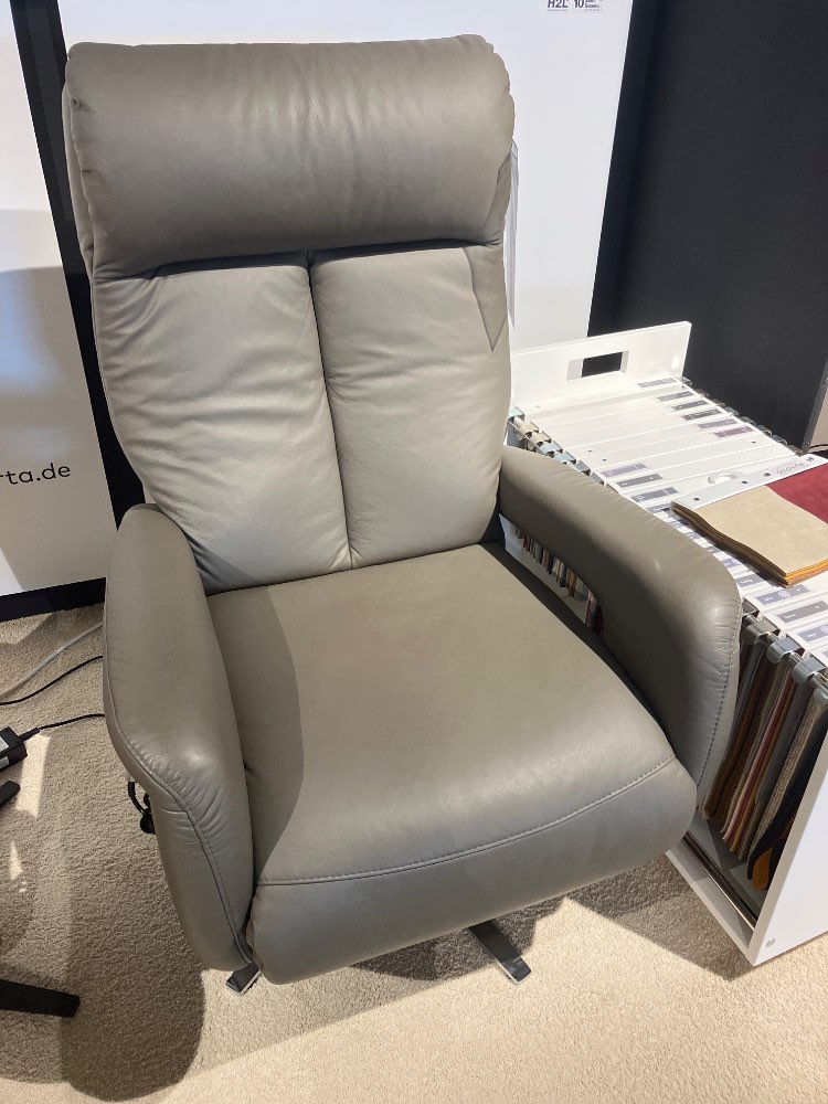 TV-Sessel Lederbezug grey