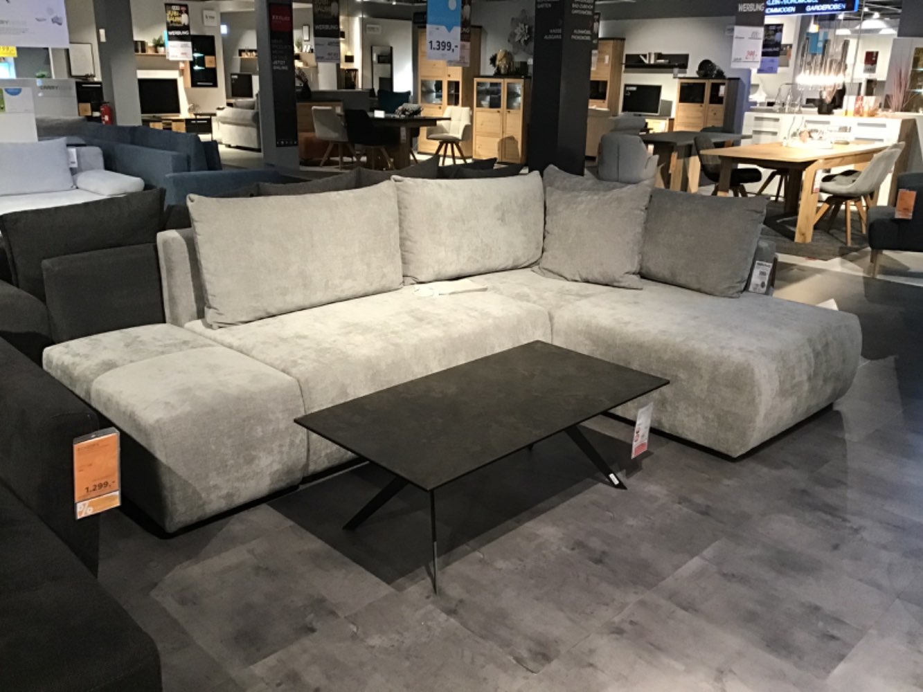 XXXLutz Ausstellungsstück Möbel Ecksofa Soria Hellgrau