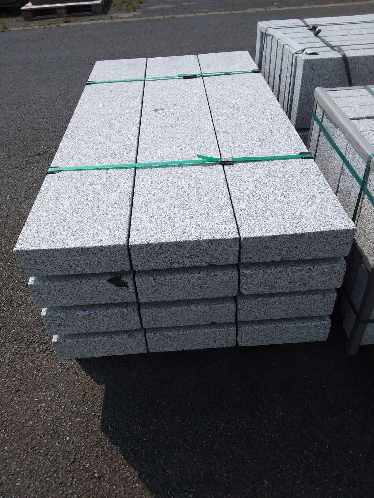 Palisaden Granit 8x25x150 cm grau Naturstein Rasenkanten Outlet