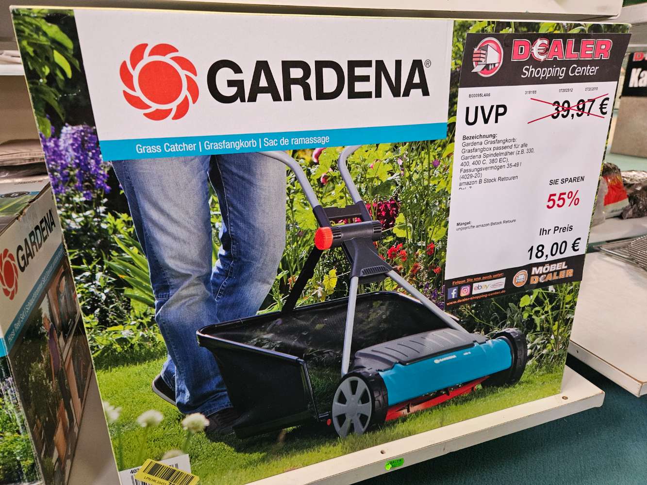 Gardena Grasfangkorb für Spindelmäher statt 39,99€