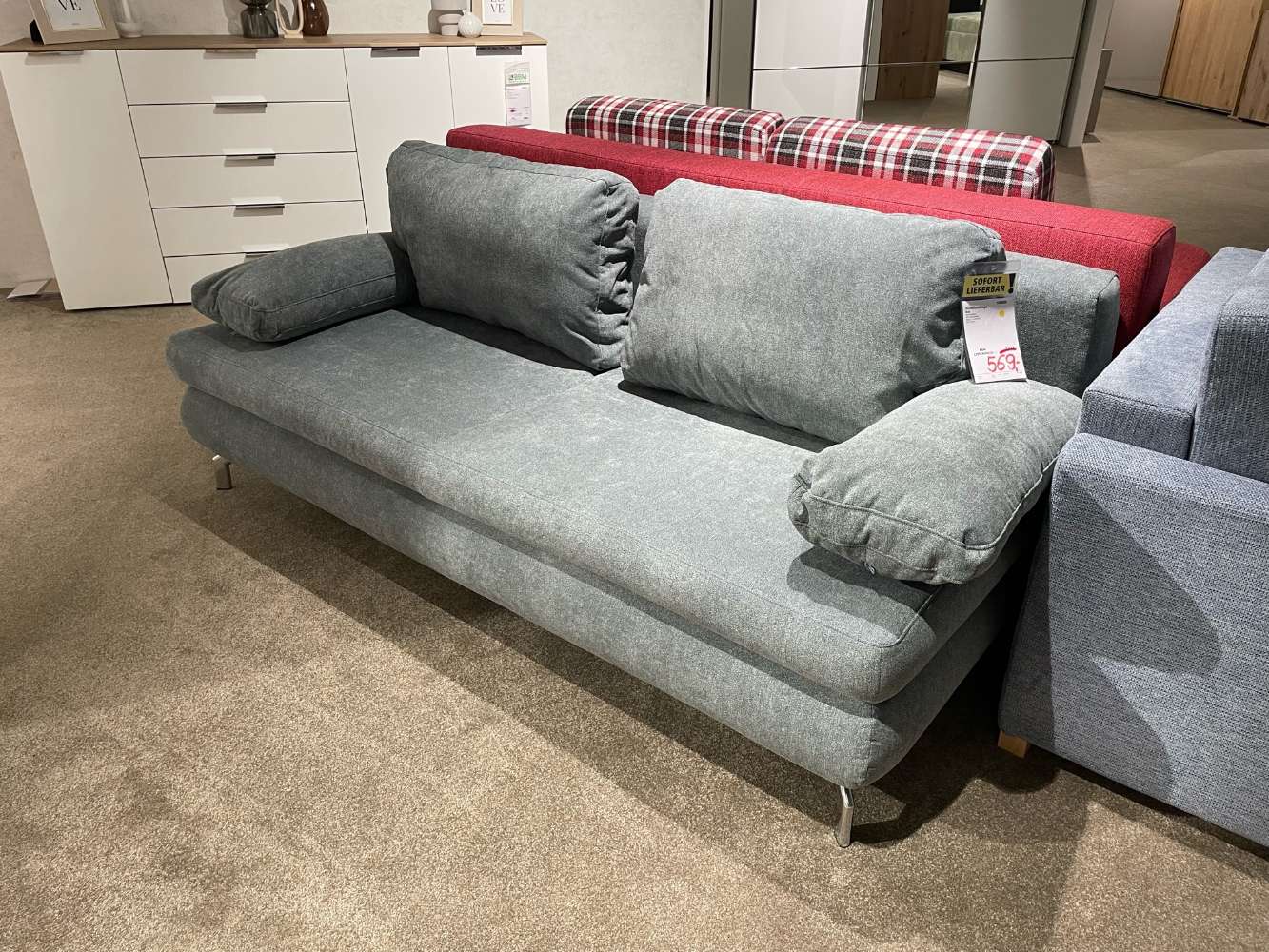 Funktionsliege mit Hubbeschlag und Bettkasten