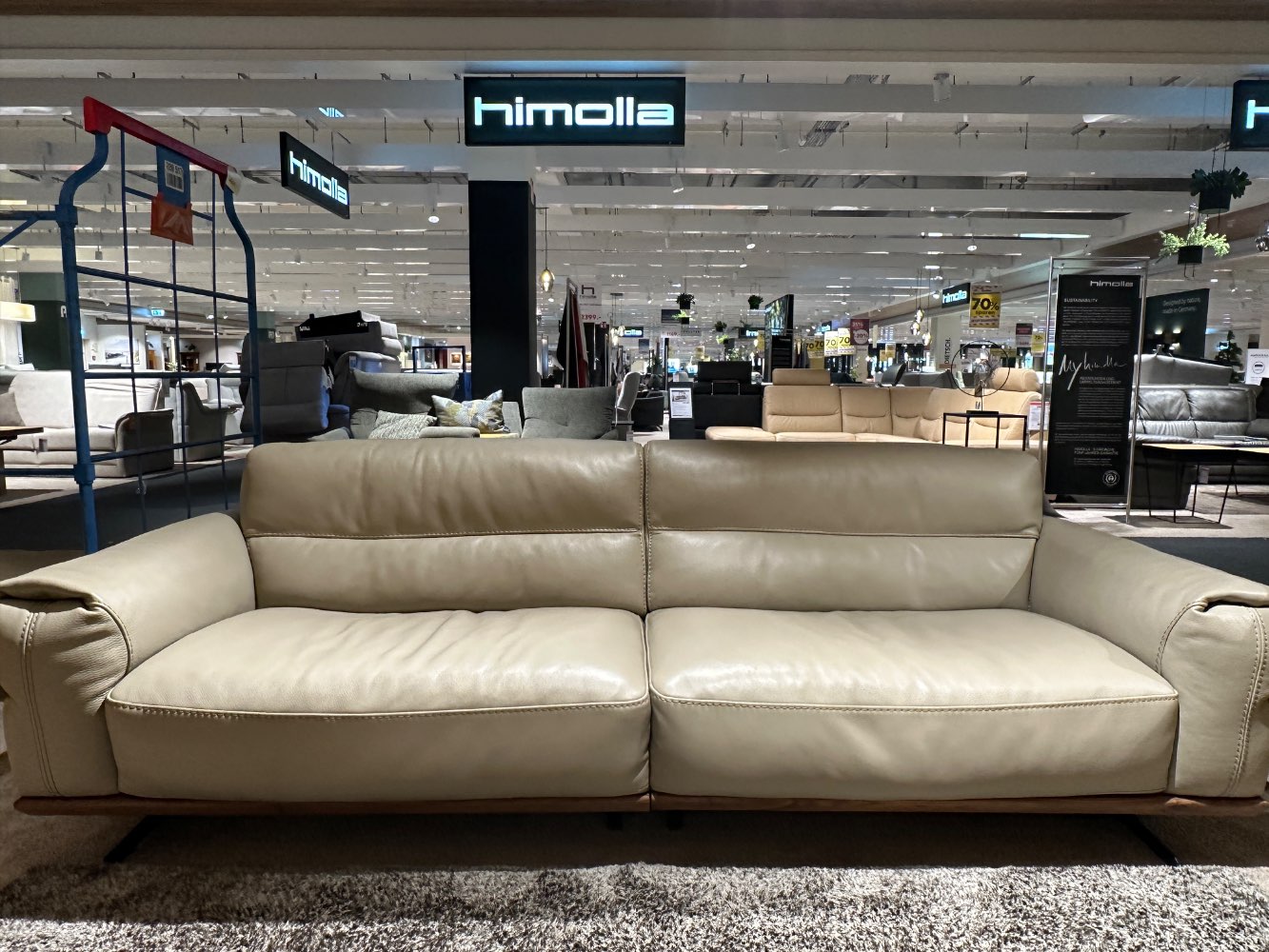 Garnitur / Lederbezug + Hocker