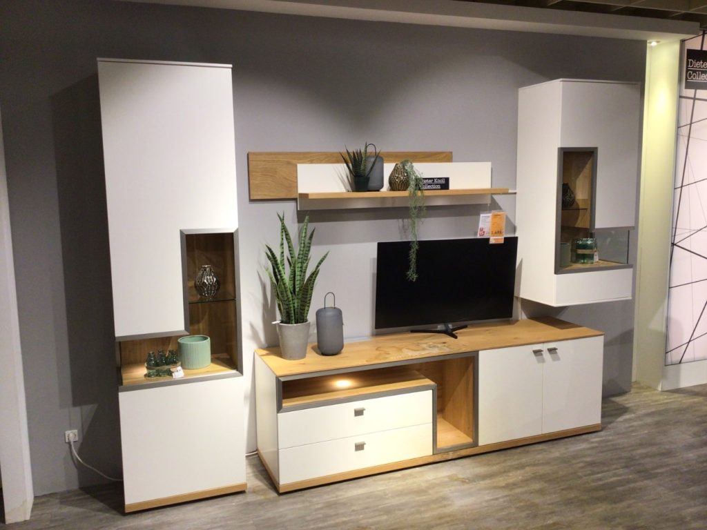 Möbel Wohnwand Eco Dieter Knoll weiß Lack matt XXXLutz Hirschaid