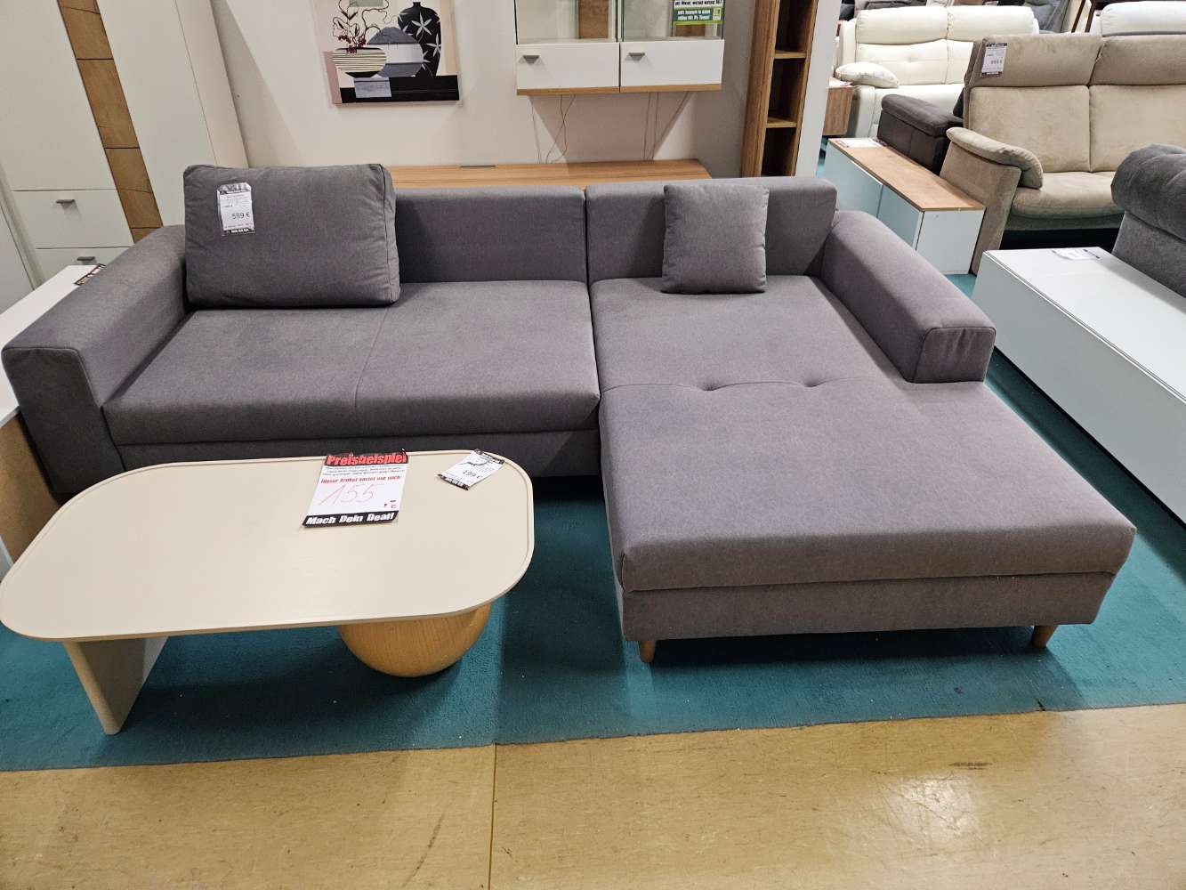 Sofa in L Form Grau/Blau statt 1499€