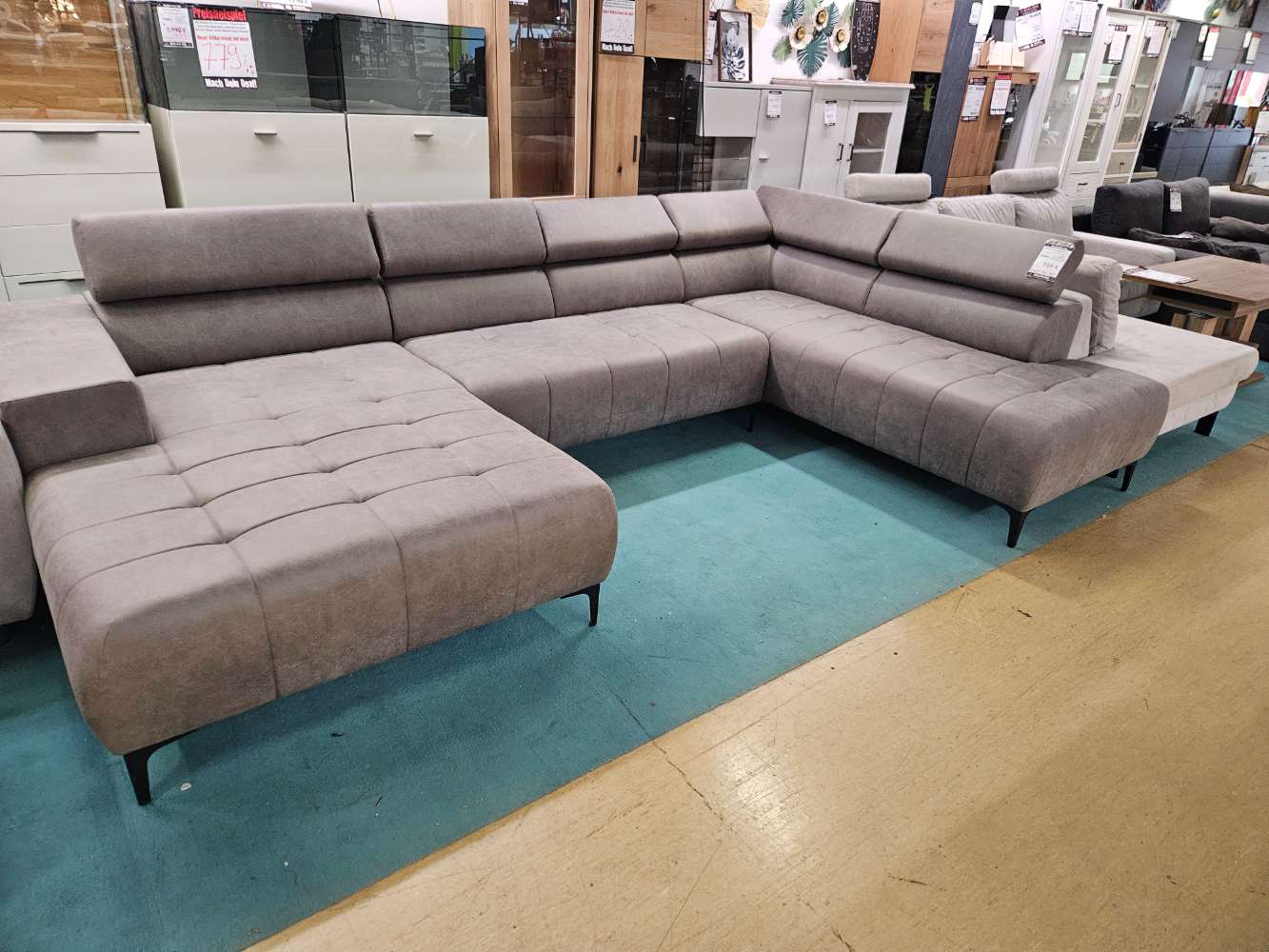 Wohnlandschaft Caro Mikrofaser Grau statt 1299€