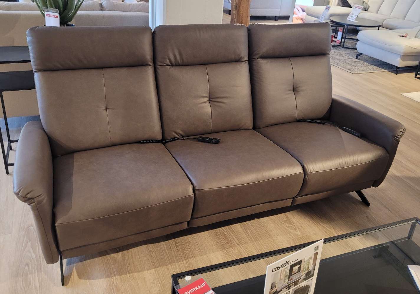 3-Sitzer Funktionssofa in Leder